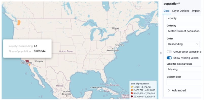 Image: An example polygon coordinate shape in a region map for Los Angeles county