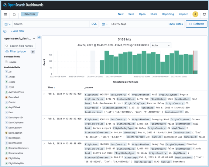 Image: An example tabular Dashboard to create a CSV report